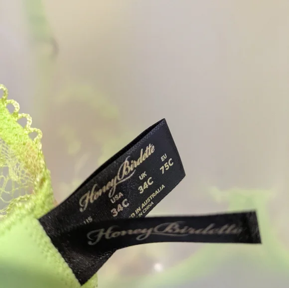 Honey Birdette Whitney Bra - 34C, Apple Green - Picture 10 of 12